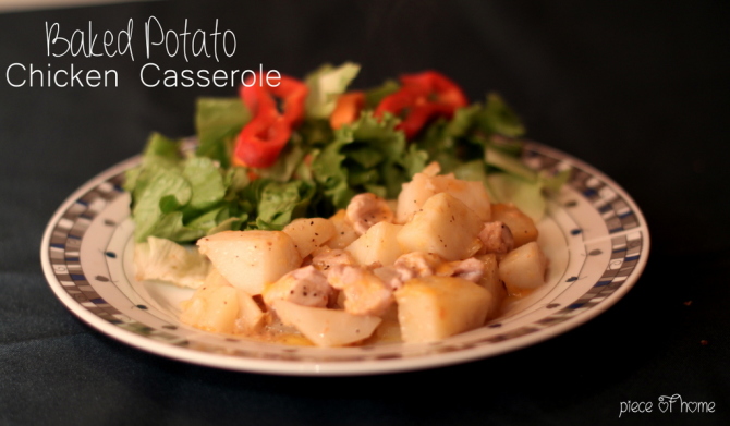 Baked Potato Chicken Casserole with bacon