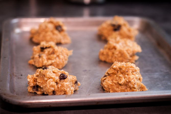 Banana Oat Cookies on Pan