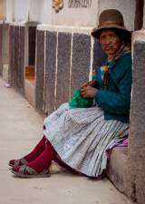 Indigenous Lady Chewing Coca Leaves