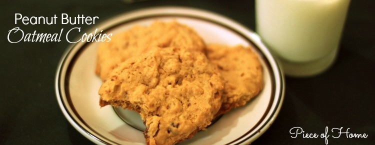 Peanut Butter Oatmeal Cookies Featured Img with Text