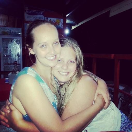 sisters at the beach