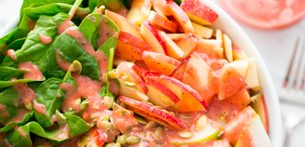 Apple-and-Pear-Spinach-Salad-with-Strawberry-Vinaigrette-9
