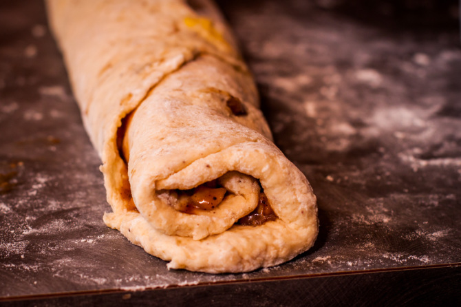 Apple Cinnamon Roll Dough - Completed Roll