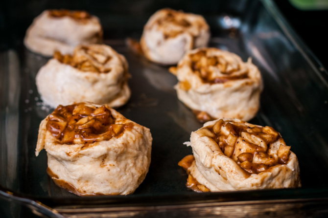 Apple Cinnamon Roll Dough - Ready for the Oven