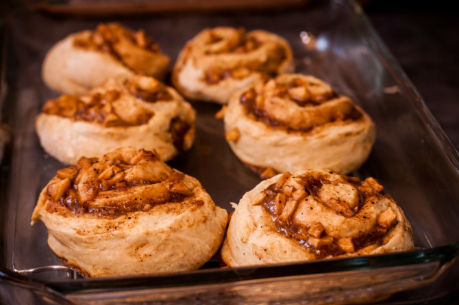 Apple Cinnamon Rolls out of the oven