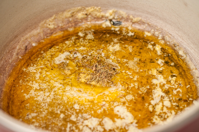 Broccoli-Soup-melt-butter-and-thyme