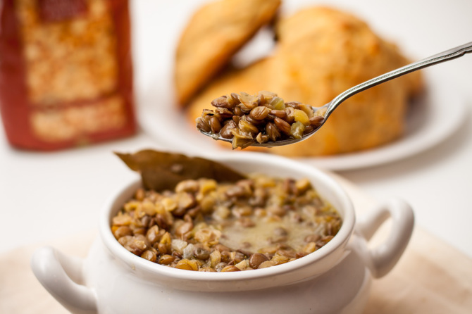 Lentil Soup with Spoon