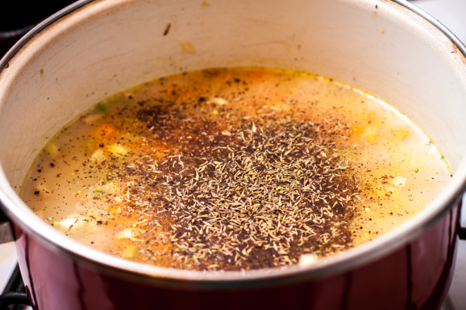 Lentil Soup with broth