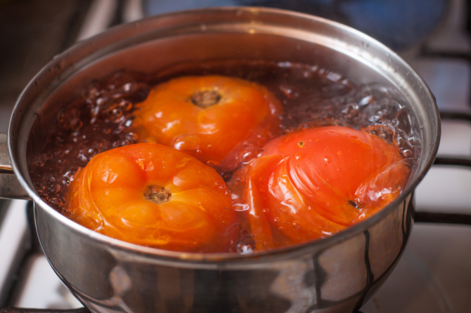 Tomatoes Boiling Salsa Picante