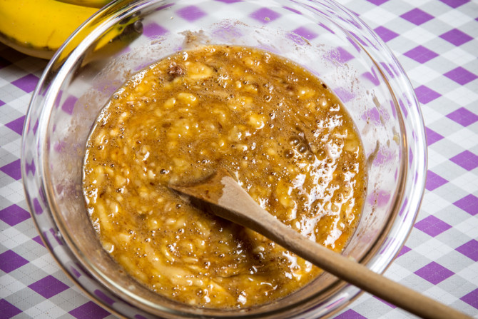 Banana Bread Oatmeal Bake - mixed