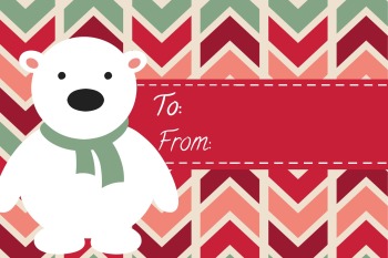 Polar Bear Gift Tag Pink