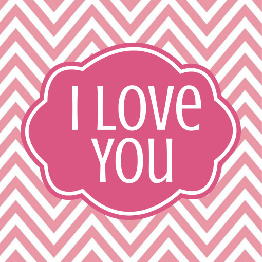 I love you printable chevron