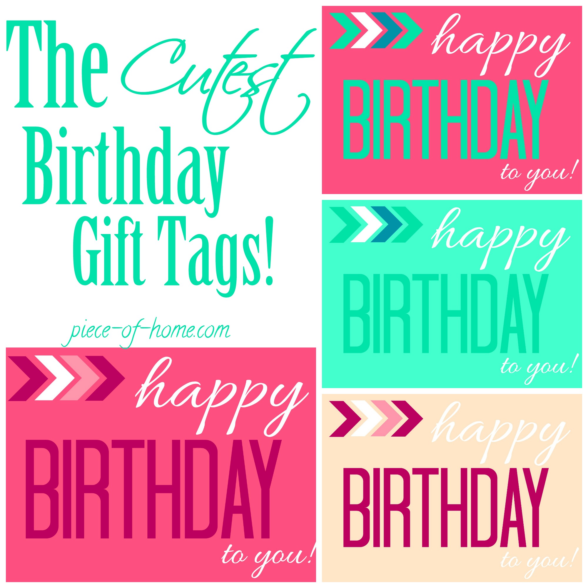 Happy Birthday Gift Tags Or Printables Piece Of Home